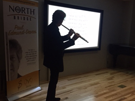 Paul performs for “The Flute Shop” at Schmitt Music in Brooklyn Center, MN.