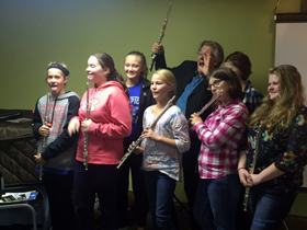 The students practicing their craft