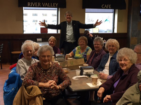 Paul makes friends at the coffee shop